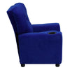 Contemporary Blue Microfiber Kids Recliner with Cup Holder - Flash Furniture