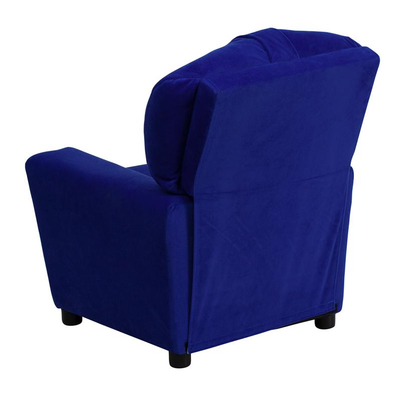 Contemporary Blue Microfiber Kids Recliner with Cup Holder - Flash Furniture
