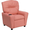 Contemporary Pink Vinyl Kids Recliner with Cup Holder - Flash Furniture