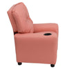 Contemporary Pink Vinyl Kids Recliner with Cup Holder - Flash Furniture