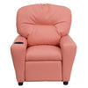 Contemporary Pink Vinyl Kids Recliner with Cup Holder - Flash Furniture
