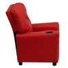 Contemporary Red Vinyl Kids Recliner with Cup Holder - Flash Furniture