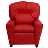 Contemporary Red Vinyl Kids Recliner with Cup Holder - Flash Furniture