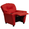 Contemporary Red Vinyl Kids Recliner with Cup Holder - Flash Furniture