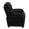 Deluxe Padded Contemporary Black LeatherSoft Kids Recliner with Storage Arms - Flash Furniture