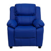 Deluxe Padded Contemporary Blue Vinyl Kids Recliner with Storage Arms - Flash Furniture