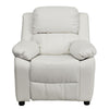 Deluxe Padded Contemporary White Vinyl Kids Recliner with Storage Arms - Flash Furniture
