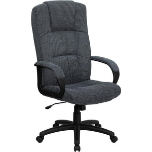 High Back Gray Fabric Executive Swivel Office Chair with Arms - Flash Furniture