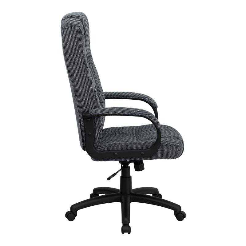 High Back Gray Fabric Executive Swivel Office Chair with Arms - Flash Furniture