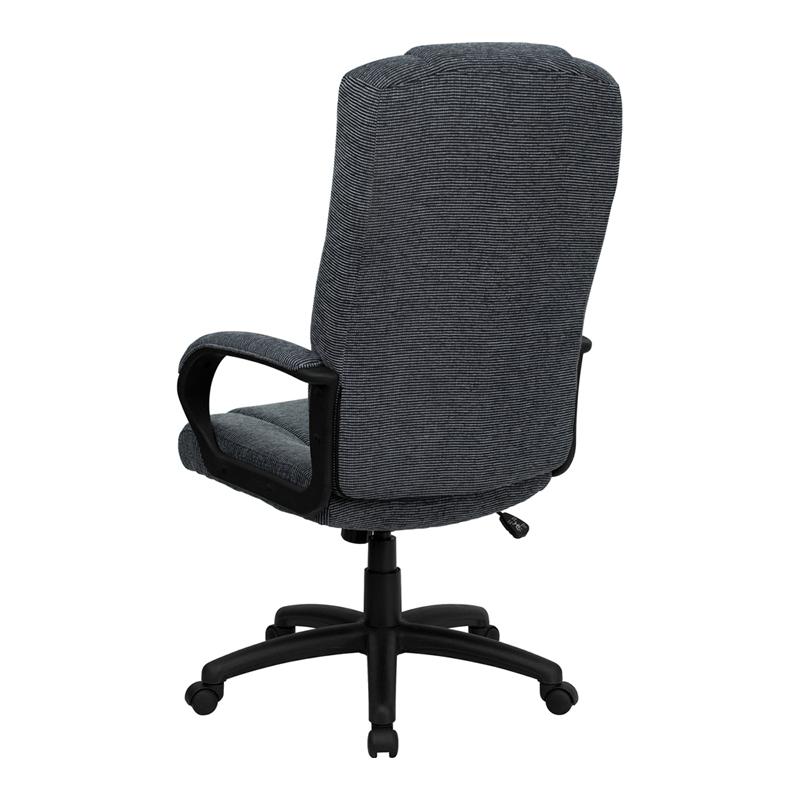 High Back Gray Fabric Executive Swivel Office Chair with Arms - Flash Furniture
