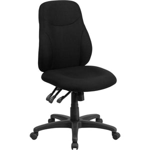 Mid-Back Black Fabric Multifunction Swivel Ergonomic Task Office Chair - Flash Furniture
