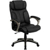 High Back Folding Black LeatherSoft Executive Swivel Office Chair with Arms - Flash Furniture