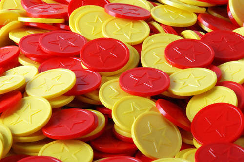 B-Token TOPLSTEM02 Embossed Tokens in Red with Star