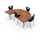 Activity Table - Kidney - Fusion Maple Top Surface - Black Edgeband - BALT