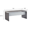 63'' Rectangle Straight Desk, Gray Steel - Mayline