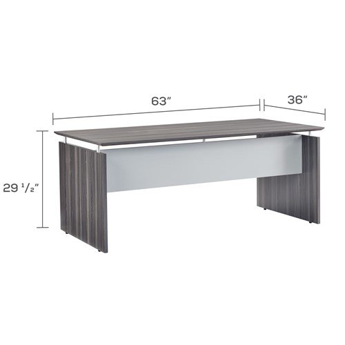 63'' Rectangle Straight Desk, Gray Steel - Mayline