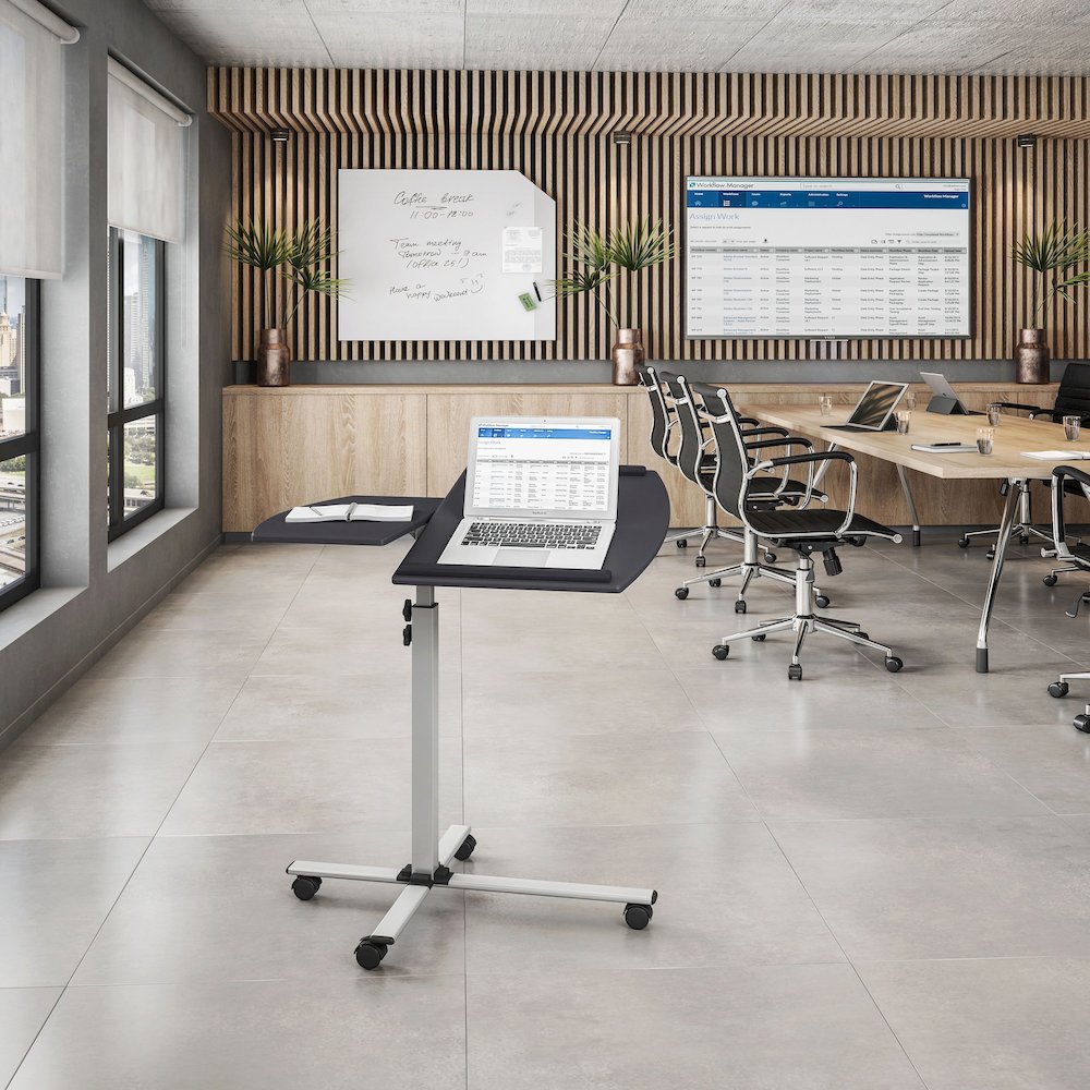 Rolling Adjustable Laptop Cart. Color: Graphite - Techni Mobili