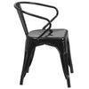 Commercial Grade Black Metal Indoor-Outdoor Chair with Arms - Flash Furniture