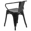 Commercial Grade Black Metal Indoor-Outdoor Chair with Arms - Flash Furniture