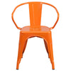 Commercial Grade Orange Metal Indoor-Outdoor Chair with Arms - Flash Furniture