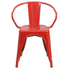 Commercial Grade Red Metal Indoor-Outdoor Chair with Arms - Flash Furniture