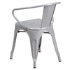 Commercial Grade Silver Metal Indoor-Outdoor Chair with Arms - Flash Furniture