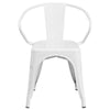 Commercial Grade White Metal Indoor-Outdoor Chair with Arms - Flash Furniture