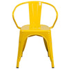Commercial Grade Yellow Metal Indoor-Outdoor Chair with Arms - Flash Furniture