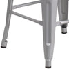 24'' High Backless Silver Metal Counter Height Stool with Square Wood Seat - Flash Furniture