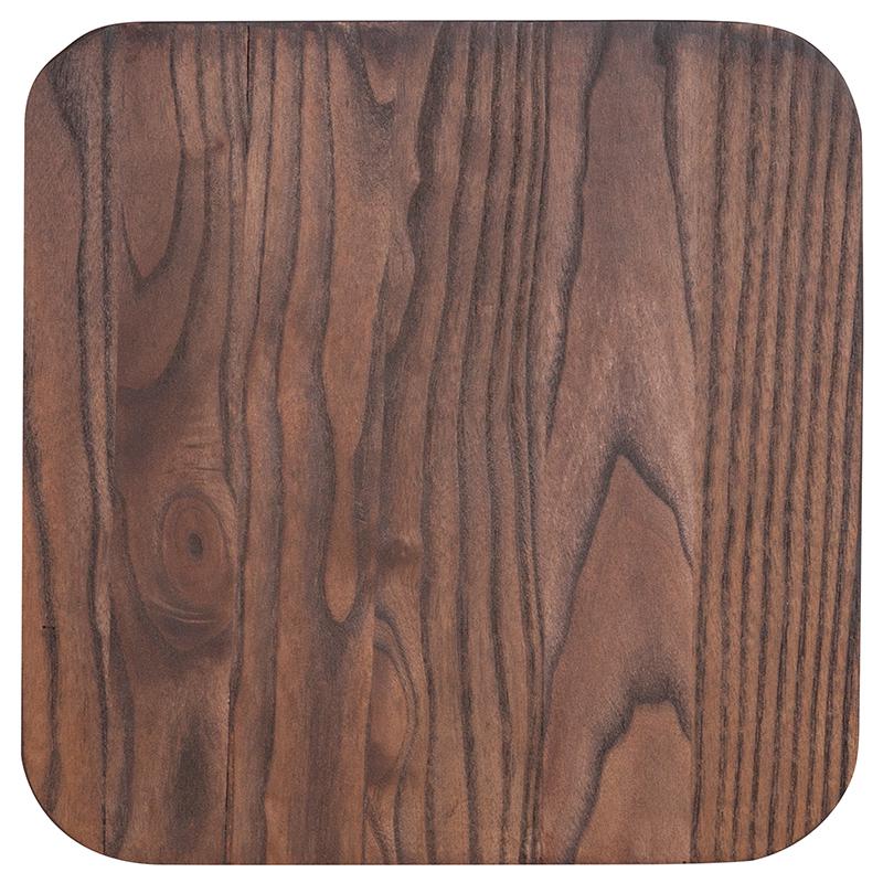 24'' High Backless White Metal Counter Height Stool with Square Wood Seat - Flash Furniture