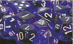 Chessex Mfg Co Llc -  D6 -- 12Mm Translucent Dice - Purple/White; 36Ct