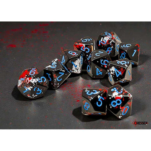Chessex Mfg Co Llc -  Brushed Dice: Dark Side With Blue Set Of Ten D10 Dice Set Pre-Order