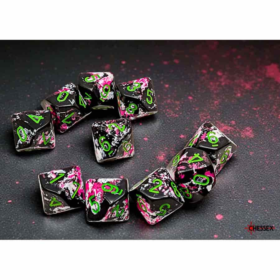 Chessex Mfg Co Llc -  Brushed Dice: Paintball With Green Set Of Ten D10 Dice Set Pre-Order