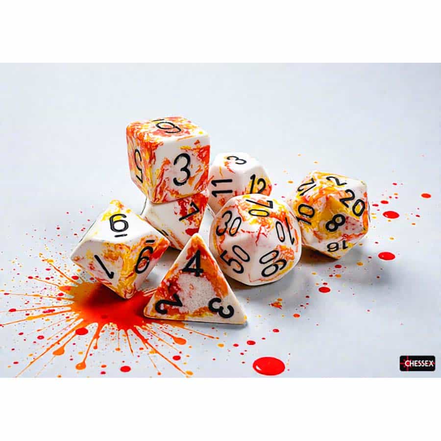 Chessex Mfg Co Llc -  Brushed Dice: Polyhedral Sunrise With Black 7-Die Set Pre-Order