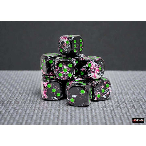 Chessex Mfg Co Llc -  Brushed Dice: 16Mm D6 Paintball With Green Dice Block (12 Dice) Pre-Order