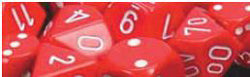 Chessex Mfg Co Llc -  7Ct Opaque Poly Red/White Dice Set