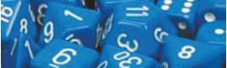 Chessex Mfg Co Llc -  7Ct Opaque Poly Blue/White Dice Set