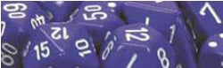 Chessex Mfg Co Llc -  D6 -- 16Mm Opaque Dice - Purple/White - 12Ct