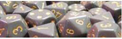 Chessex Mfg Co Llc -  D6 -- 16Mm Opaque Dice - Dark Grey/Copper - 12Ct