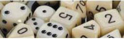 Chessex Mfg Co Llc -  D6 -- 12Mm Opaque Dice - Ivory/Black - 36Ct