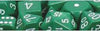 Chessex Mfg Co Llc -  D6 -- 12Mm Opaque Dice - Green/White - 36Ct