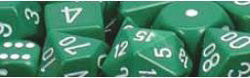 Chessex Mfg Co Llc -  D6 -- 12Mm Opaque Dice - Green/White - 36Ct