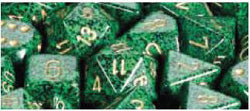 Chessex Mfg Co Llc -  D6 -- 12Mm Speckled Dice - Golden Recon - 36Ct