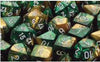 Chessex Mfg Co Llc -  7Ct Gemini Gold-Green W/White Dice Set