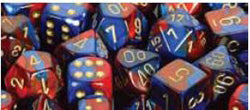 Chessex Mfg Co Llc -  7Ct Gemini Blue-Red W/Gold Dice Set