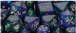 Chessex Mfg Co Llc -  7Ct Gemini Blue-Green W/Gold Dice Set
