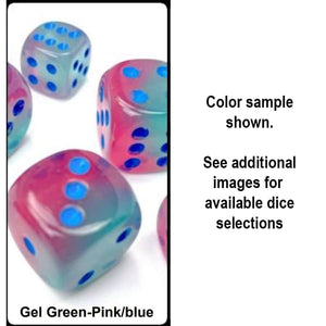 Chessex Mfg Co Llc -  7Ct Polyhedral Set: Gemini Gel Green-Pink/Blue Luminary