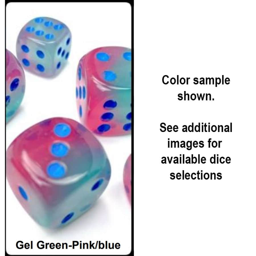 Chessex Mfg Co Llc -  7Ct Polyhedral Set: Gemini Gel Green-Pink/Blue Luminary