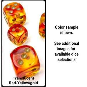 Chessex Mfg Co Llc -  Ten D10 Set: Gemini Translucent Red-Yellow/Gold
