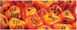 Chessex Mfg Co Llc -  7Ct Vortex Poly Dice Set - Orange/Black